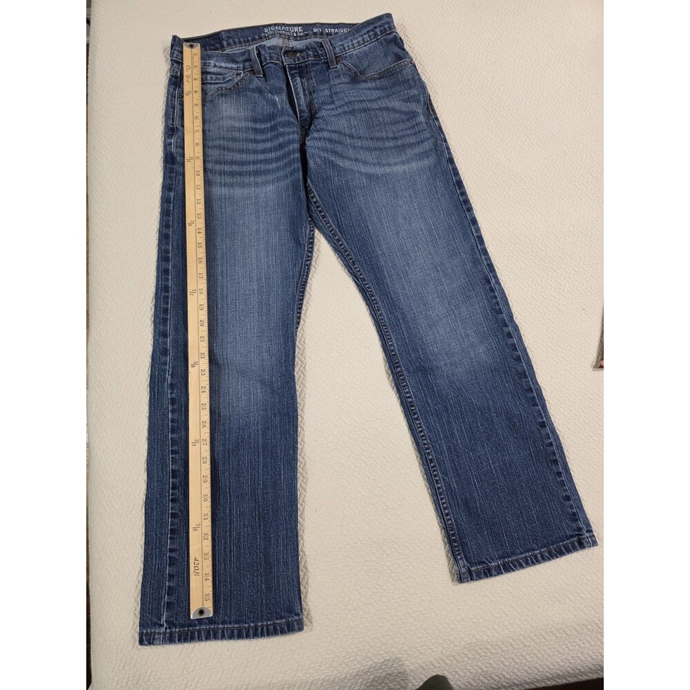 Signature by Levi Strauss Men S51 Straight Leg Jeans Medium Wash Blue W34 L30 - Picture 12 of 12